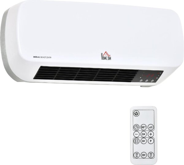 DecHome Stufa Elettrica da Parete con Telecomando Temperatura Regolabile e Timer Bianco - 826DH54