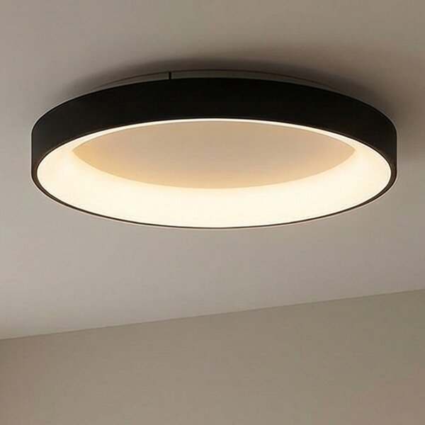 Mantra Iluminación Plafoniera a LED Niseko II, dimmerabile, Nero, Soggiorno / Sala da pranzo, Alluminio, Moderno, Plafoniera LED