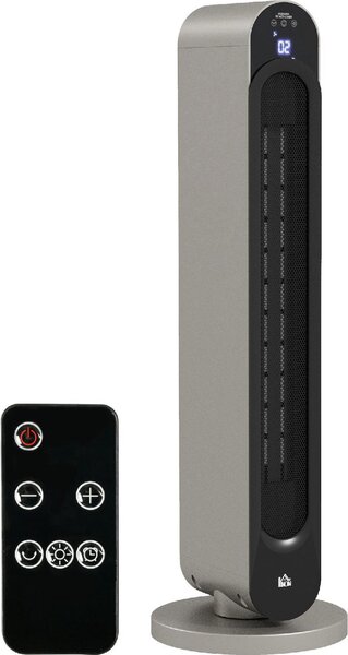 DecHome Stufa Elettrica Oscillante a 3 Modalit, Temperatura Regolabile e Telecomando, 25x73.5 cm colore Argento - DCH-820287A