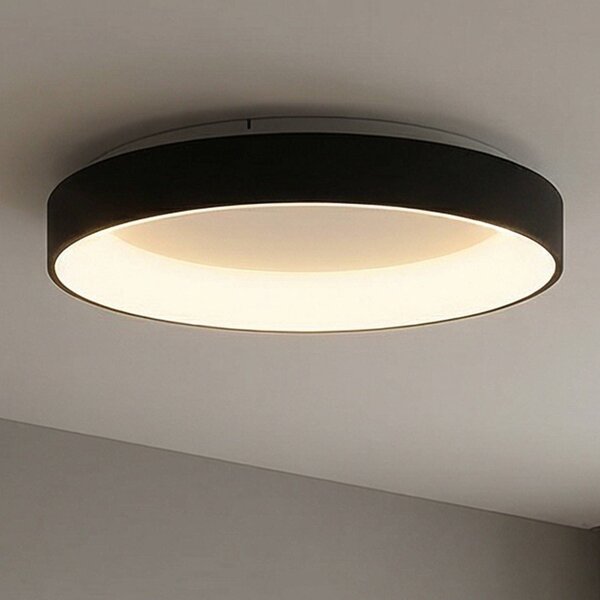 Mantra Iluminación Plafoniera a LED Niseko II, dimmerabile, Nero, Soggiorno / Sala da pranzo, Alluminio, Moderno, Plafoniera LED