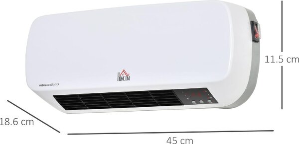 DecHome Stufa Elettrica da Parete con Telecomando Temperatura Regolabile e Timer Bianco - 826DH54
