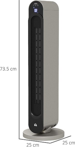 DecHome Stufa Elettrica Oscillante a 3 Modalit, Temperatura Regolabile e Telecomando, 25x73.5 cm colore Argento - DCH-820287A