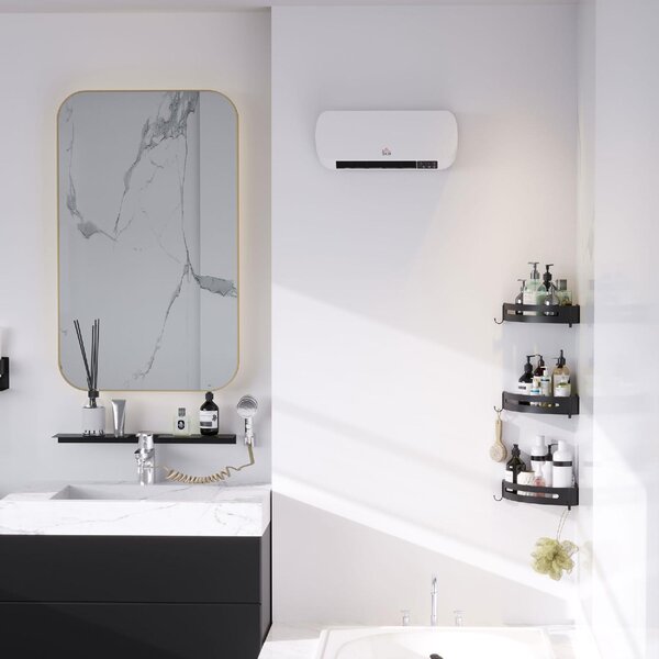 DecHome Stufa Elettrica da Parete con Telecomando Temperatura Regolabile e Timer Bianco - 826DH54