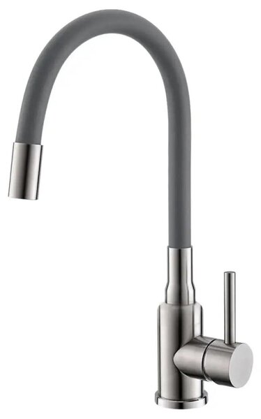 Rubinetto da cucina Alveus Flexa, beccuccio flessibile, cartuccia in Vetroceramica, grigio satinato
