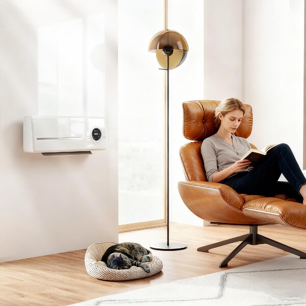 DecHome Termoventilatore Stufa Elettrica Ceramica 2000W a Parete con 3 Modalit Temperatura Regolabile Timer Telecomando Blocco Bambini colore Bian