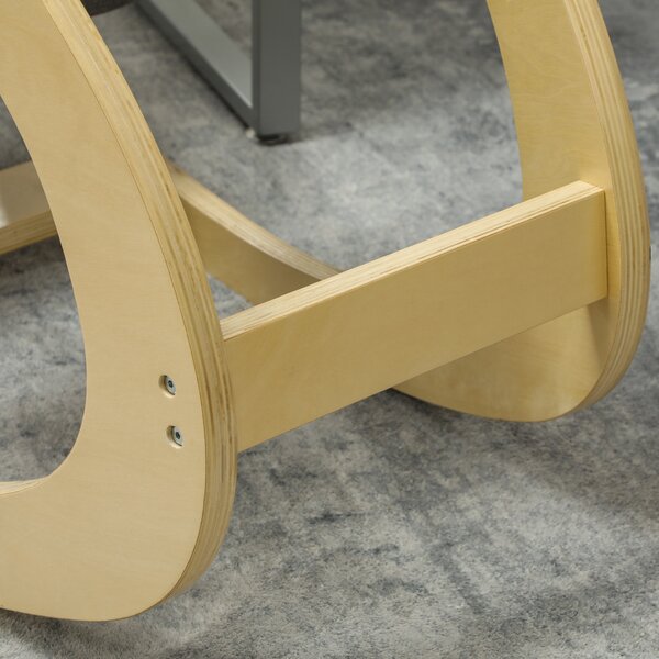 HOMCOM Sedia Ergonomica per Ginocchia in Legno con Cuscino Imbottito 55x85x55 cm Grigio | Aosom Italy