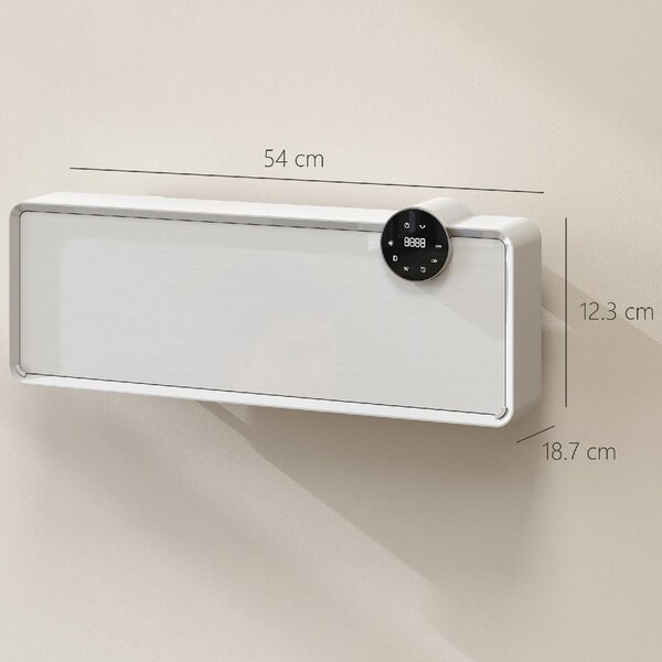 DecHome Termoventilatore Stufa Elettrica Ceramica 2000W da Parete con 3 Modalit Temperatura Regolabile Timer e Telecomando colore Bianco - W860WT