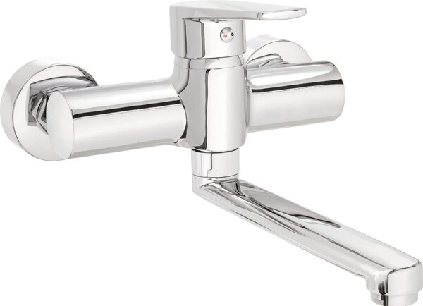 Wall-mounted washbasin mixer