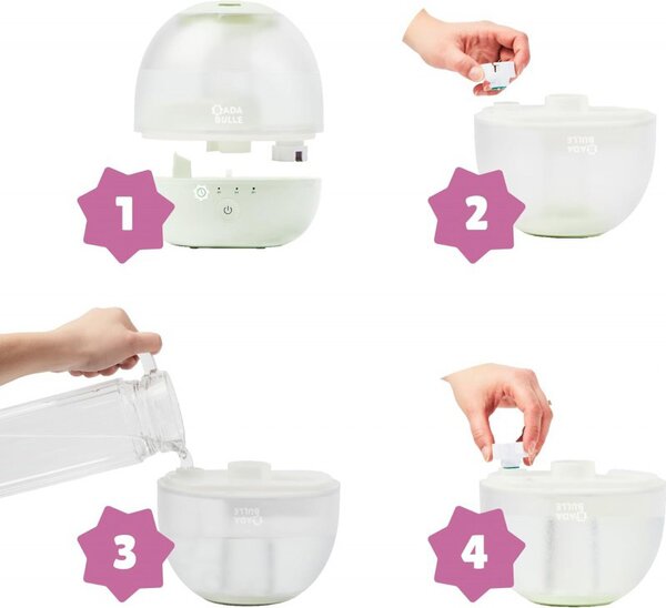 Babymoov Umidificatore d'aria a freddo Capacit 2 Lt con Luce notturna colore Bianco - Bubble