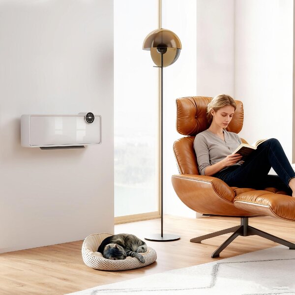 DecHome Termoventilatore Stufa Elettrica Ceramica 2000W da Parete con 3 Modalit Temperatura Regolabile Timer e Telecomando colore Bianco - W860WT