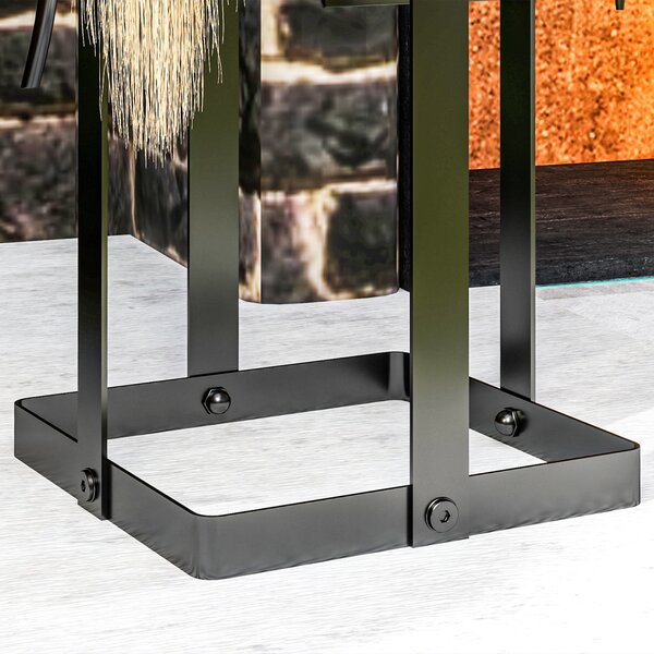 Outsunny Set di accessori per camino, 5 pezzi, scopino, paletta, pinze, attizzatoio, supporto in metallo, Nero | Aosom Italy