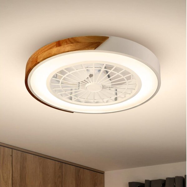 Brilagi-LED Dimmerabile lampada con ventilatore LED/30W/230V 3000-6500K bianco/rovere + telecomando