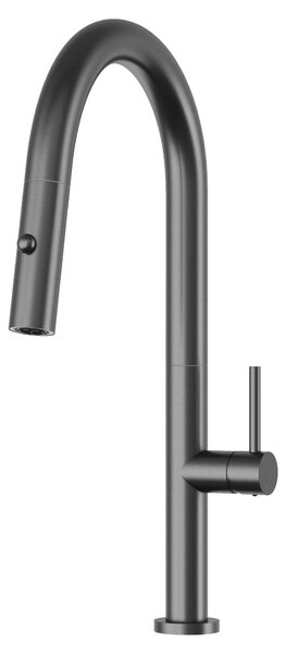Granitan | Rubinetto da cucina - Alto - Gomito - Metallo canna di fucile - Rubinetto da cucina - 360° - con flessibile e bocca estraibile - LIVIA