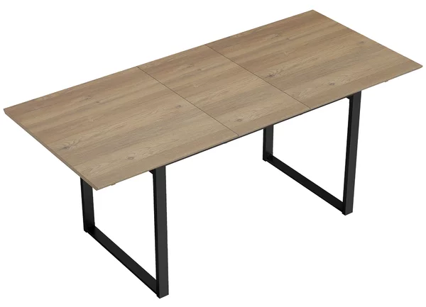 HOMCOM Tavolo da Pranzo Industriale per 6-8 Persone con Ribalta Rotonda, in Legno e Acciaio, 180x80x75 cm | Aosom Italy