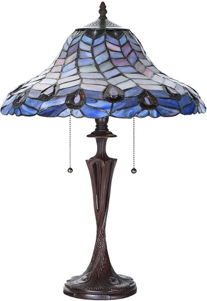 Lampada da tavolo Tiffany Clayre & Eef Ø 40x60 cm in vetro blu violetto