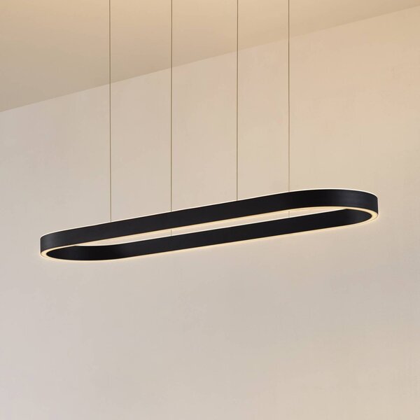 Lucande Lampada LED a sospensione Melinay, nero, CCT, Tuya Melinay Lucande, dimmerabile, Nero, Soggiorno / Sala da pranzo, Alluminio, Moderno