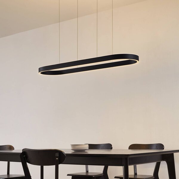 Lucande Lampada LED a sospensione Melinay, nero, CCT, Tuya Melinay Lucande, dimmerabile, Nero, Soggiorno / Sala da pranzo, Alluminio, Moderno