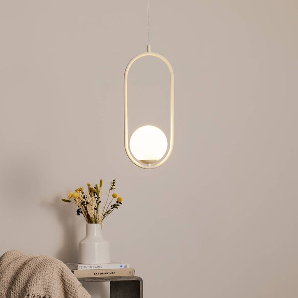 Lampada a sospensione in vetro Dione ALDEX, dimmerabile, Crema / Ambra, Soggiorno / Sala da pranzo, Vetro, Moderno, Lampada a sospensione