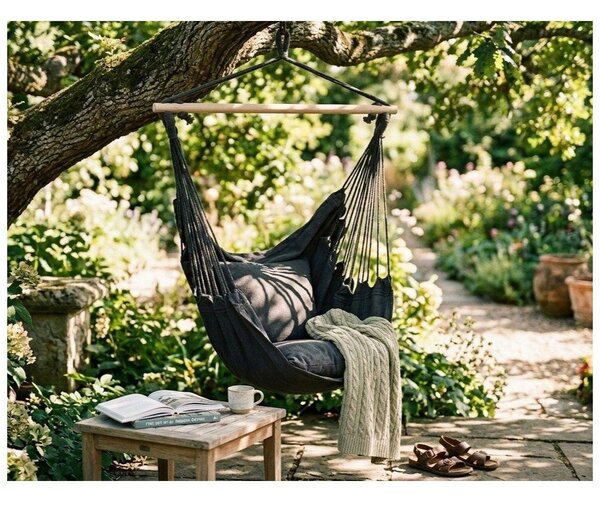 Poltrona da giardino imbottita nera Tobago - Garden Pleasure
