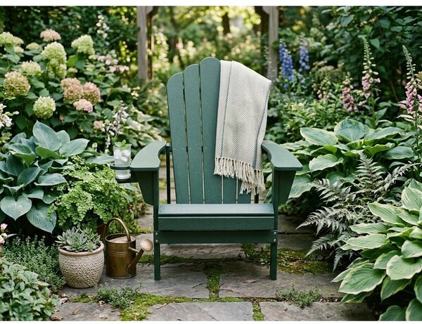 Sedia da giardino in plastica verde Adirondack – Bonami Selection