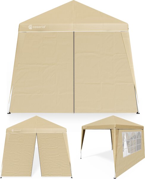 CASARIA® Gazebo Pop-up 3x3m Padiglione Incl 2x Pannelli Laterali Colori a Scelta Protezione UV50+ Borsa Pieghevole Tenda Festa Eventi Esterno Giardino