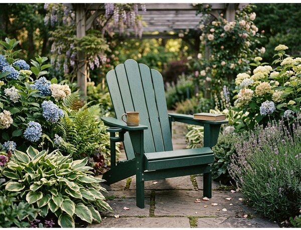 Sedia da giardino in plastica verde Adirondack – Bonami Selection