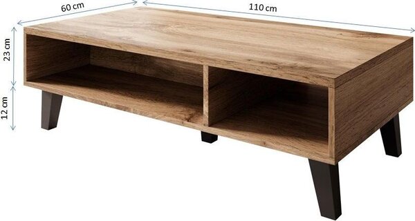 Cama NORD-CT, Tavolino, Forma rettangolare, 4 gambe, Rovere Wotans