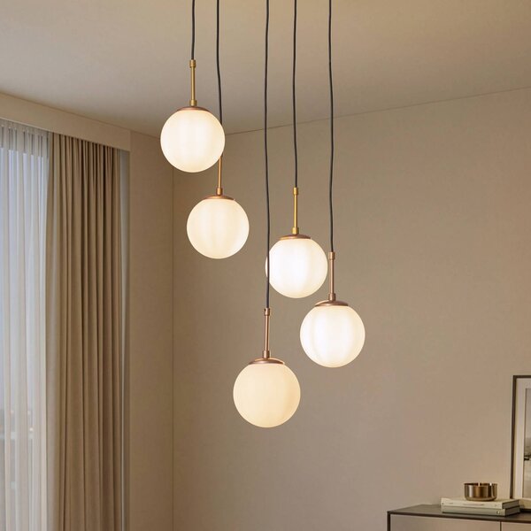 Lampada a sospensione in vetro Opviq, dimmerabile, Bianco / Opale, Soggiorno / Sala da pranzo, Vetro, Lampada a sospensione
