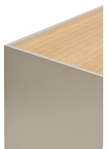 Comodino beige/tonalità naturale con decoro in rovere Otto - Teulat