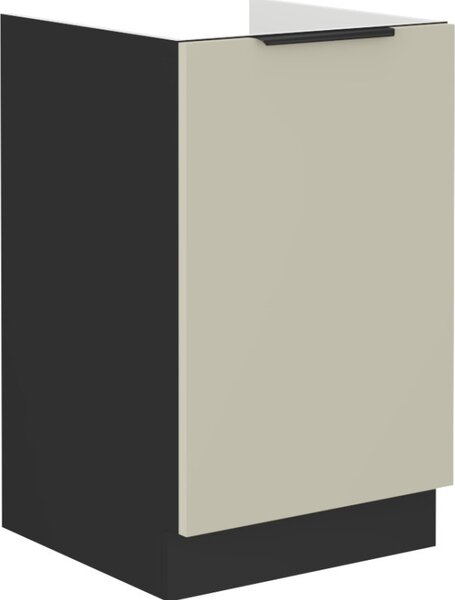 Mobile lavabo con anta singola AGAFIJA - larghezza 50 cm, cashmere / nero