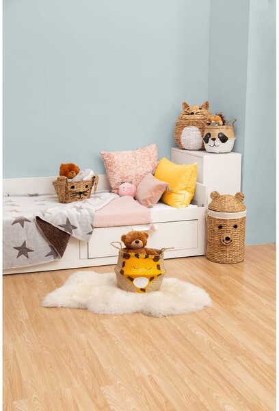 Cesto portagiochi da bambini in seagrass di colore giallo-naturale ø 30x28 cm Giraffe - Compactor