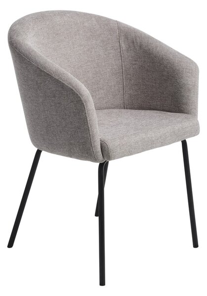 Sedia da pranzo grigio chiaro in imbottito con braccioli Easton – Unique Furniture