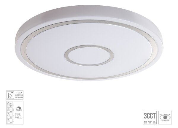 Prezent 71341 - Plafoniera LED dimmerabile MOZAN LED/30W/230V 3000/4000/6500K bianca