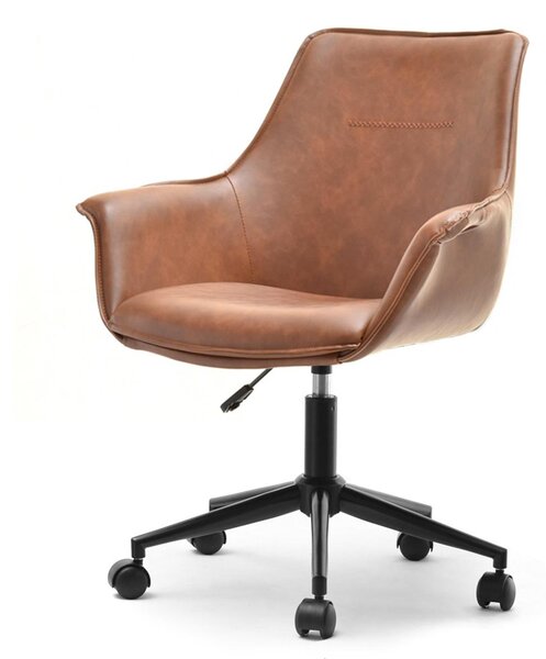 Sedia girevole ARACELY - marrone / nero
