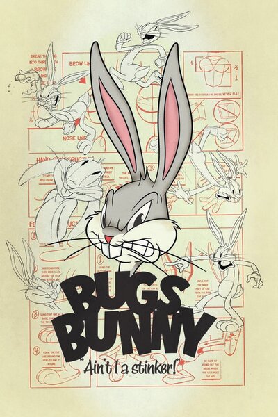 Stampa d'arte Looney Tunes - Bugs Bunny, (26.7 x 40 cm)