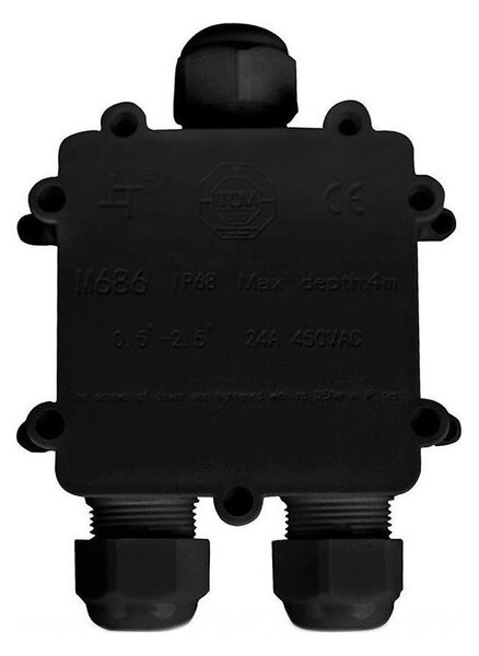 Scatola di giunzione impermeabile IP68 nero