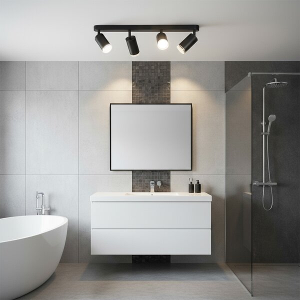 Brilagi - Luce Spot da bagno SELE 4xGU10/30W/230V IP44 nero