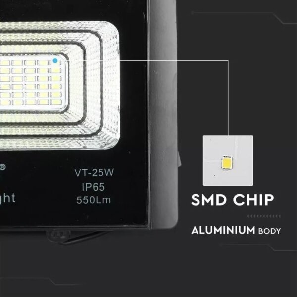 Faretto solare LED dimmerabile 12W 3,2V 6000K IP65 con telecomando