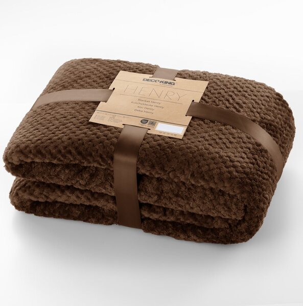 Coperta in microfibra marrone, 220 x 240 cm Henry - DecoKing