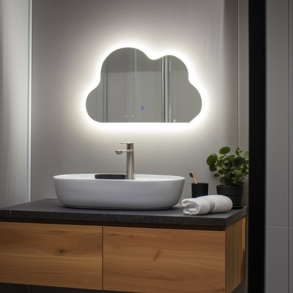 Brilagi - Specchio da bagno LED NUVOLA 19W/230V 37x60 cm IP44 CRI 90 dimmerabile +CCT