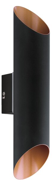 Applique Esterno Moderna Agolada Metallo Nero Rame Led