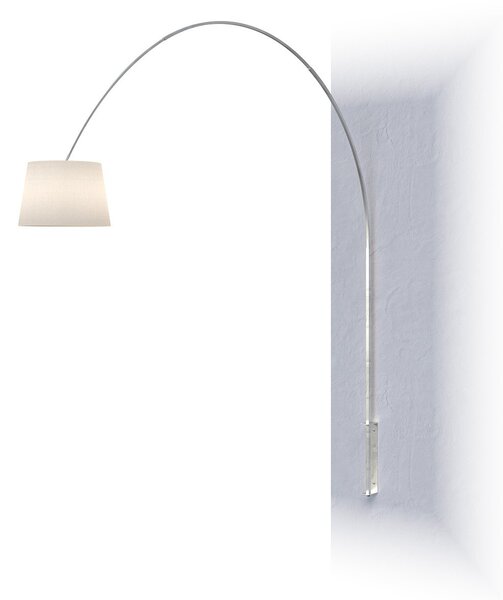 Piantana Contemporanea Turning Metallo Cromo Diffusore Bianco 1 Luce E27