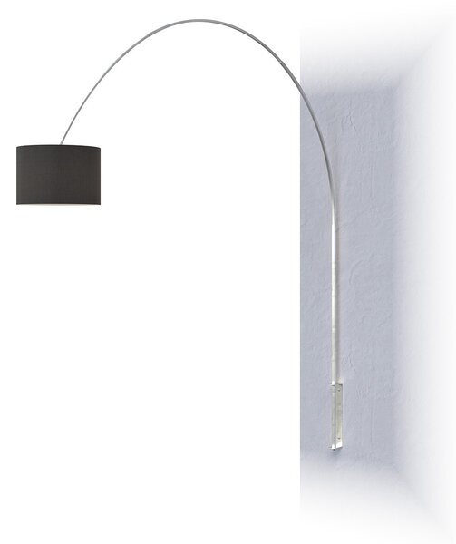 Piantana Contemporanea Turning Metallo Cromo Tessuto Nero 1 Luce E27