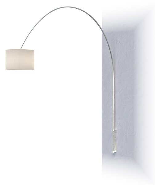 Piantana Contemporanea Turning Metallo Cromo Tessuto Bianco 1 Luce E27