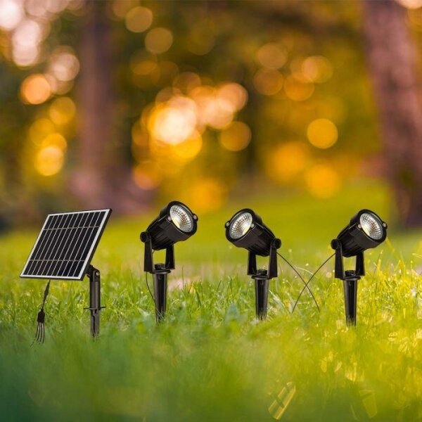 SET 3x Lampada solare LED da esterno 3xLED/1,2W/3,7V IP65 3000K 4000 mAh