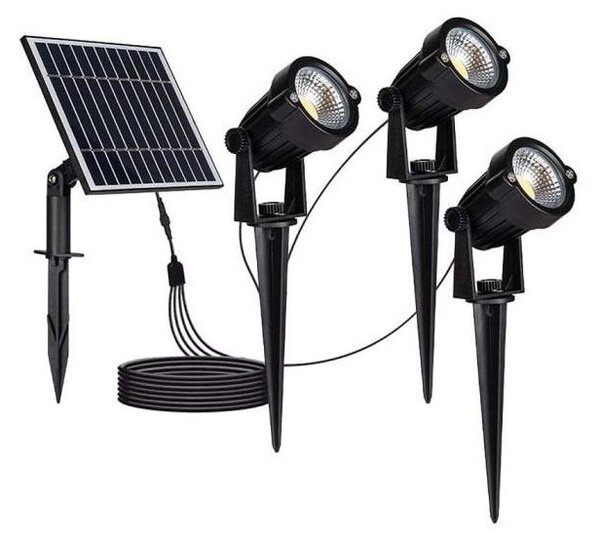 SET 3x Lampada solare LED da esterno 3xLED/1,2W/3,7V IP65 3000K 4000 mAh