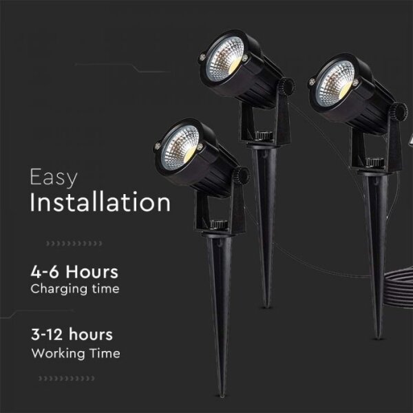 SET 3x Lampada solare LED da esterno 3xLED/1,2W/3,7V IP65 3000K 4000 mAh