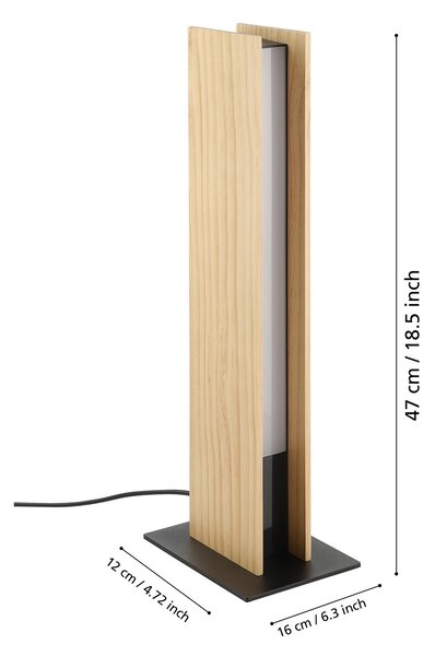 Lampada Da Tavolo Moderna Anchorena-Z Legno Marrone Luce Led Integrato 16W