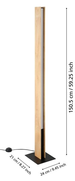 Piantana Moderna Anchorena-Z Legno Marrone Luce Led Integrato 35W