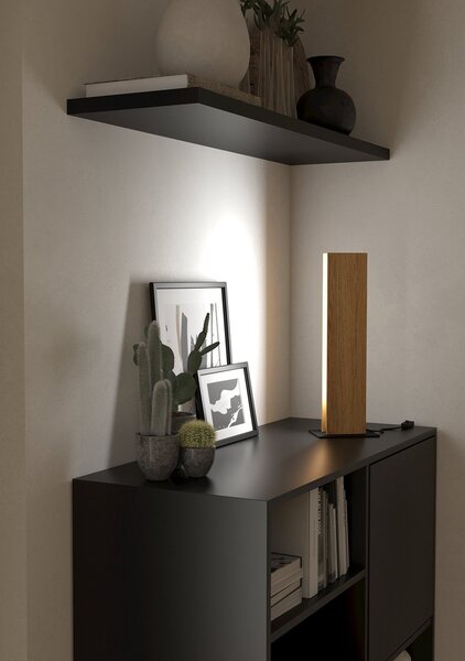 Lampada Da Tavolo Moderna Anchorena-Z Legno Marrone Luce Led Integrato 16W